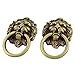 Produktbild Löwe-Kopf-Antike-Art-Schublade Ring-Pull-Knopf Griff 2 Stück Bronze Tone