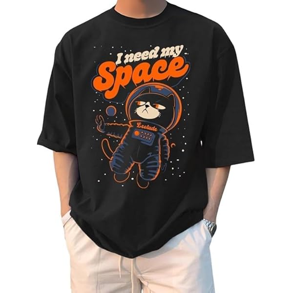 Buy TIIVRA Torque Black Half Sleeve Oversized Tshirt for Men
