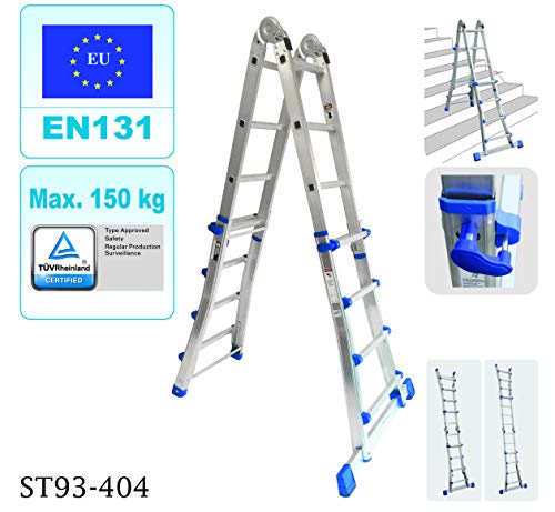 Multiusos escalera telescópica sistema de combinación | 4 x 4 peldaños