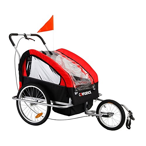 Confidence 2 in 1 Baby Bike Trailer w/ Suspension RED