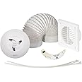 Airflow® iCON 15 Timer Extractor Fan Kit - 100mm/4 - Comes with Timer Module, White Grille, PVC Hose - 19 l/s, 9.7W Energy Efficient, 3-Year Warranty