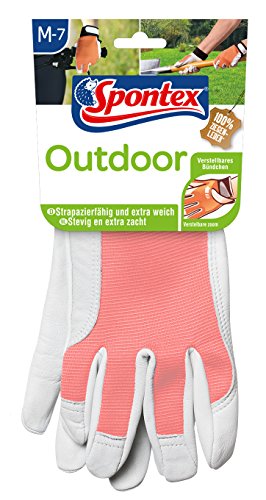 Preisvergleich Produktbild Spontex Outdoor - Universalhandschuh aus weichem Ziegenleder (Gr. 7, Korall)