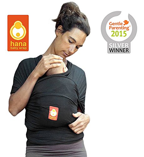 Hana BAMBOO Baby Wrap: Organic | Various colours | Light, lush and breathable baby slings | BAMBOO- Org.cotton-Elastane | FREE SHIPPING (Charcoal, Regular)