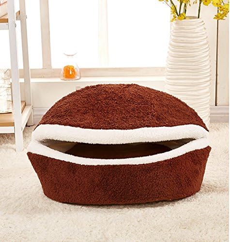 Cat Bed Cave,outdoor indoor windproof waterproof removable pet cat bed house cat burger cat tents bed for cat Brown (M)