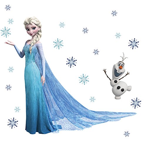 Wandsticker, Motiv: Königin Elsa und Olaf aus "Die Eiskönigin", Wanddeko