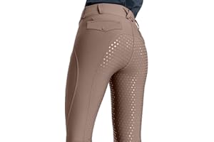 ticticlily Pantaloni Equitazione Donna con Inserti Completi in Silicone Leggings de Sportive a Vita Alta Collant da Equitazione Elastica con Tasca Passanti per Cintura Pantalone Morbido e Elastico