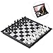 Produktbild iBaseToy Magnetisch Schachspiel 3-in-1 für Schach Dame und Backgammon 25cm x 25cm mit faltbarem Schachbrett Pädagogisches Spiel für Kinder, Reisen
