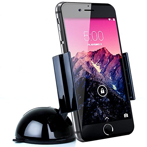 Koomus K2 Dashboard Windshield Universal Smartphone Car Mount Holder Cradle for All iPhone & Android Devices- Retail Packaging - Black