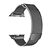 Produktbild Luckhome Uhrenarmband Serie Lederarmband Ersatband Mit Edelstahl Metall Schließe Classic Armband Ersatz Band Milanese Edelstahl-Uhrenarmband für Apple Watch Serie 4 44MMSchwarz