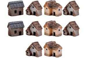 Amosfun Casette Miniatura in Resina Per Micro Paesaggio Giardino Mini Casetta Fai Da Te Per Decorazione Bonsai Accessori Per Casa E Tavolo Natalizio Ornamento Artigianale Multicolore