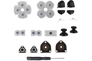 Asiv Bouton Manette PS4 L1 R1 L2 R2 Trigger Boutons + 2 Ressorts + 2 Joystick Pouce Bâtons + 1 Caoutchouc Conductive Bouton Pads + 1 Tournevis, Pièces de Rechange pour PS4 Manette