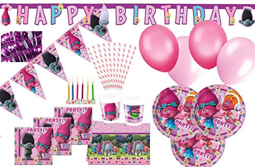 Preisvergleich Produktbild XXL Trolls Party Deko Set für 8 Kinder