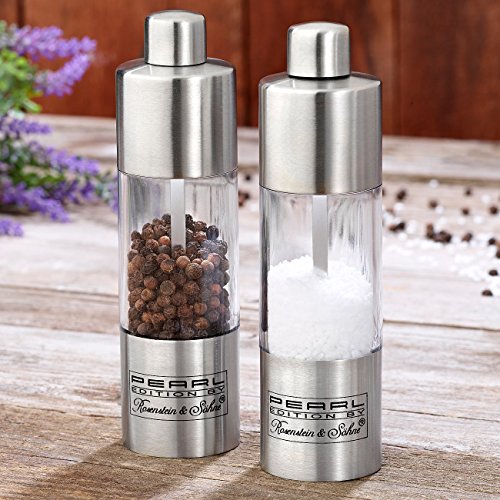 Rosenstein & Söhne Salz- & Pfeffermühle aus Edelstahl, 2er-Set - 3