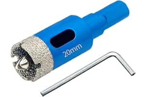 Teronbeta Punte per Trapano Diamantate 20 mm con Punte Guida di Centraggio, professionale Vacuum Brasato Sega a Tazza Diamantata per piastrelle, porcellana, vetro, marmo e ceramica