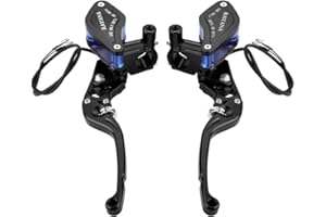 KIMISS Bomba hidráulica para moto CNC de 22mm, para freno y embrague, ajuste de rodillo universal, cilindro maestro negro, compatible con motocicletas