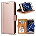 Price comparison product image Bozon Galaxy S7 Case, Leather Wallet Case for Samsung Galaxy S7 Flip Cover Card Holder with Kickstand/Magnetic Closure (Rose Gold)