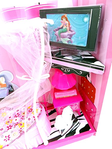 Brigamo 83072 – Princess Puppen Kleiderschrank inkl. Modepuppe und Kleider - 3