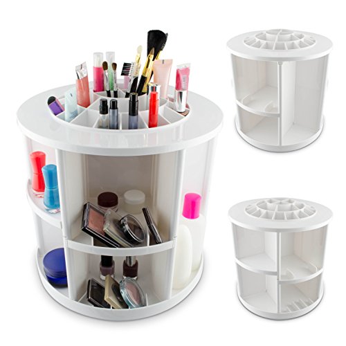 VENKON – Make Up Organizer Sortierkasten für Aufbewahrung von Kosmetik – 360 Grad drehbar – weiß - 2