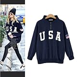 Maxquoia - Sudaderas Mujer Larga Invierno Hollister Estampada