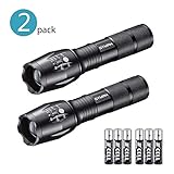 ▲Ultra-Helligkeit: Cree XML T6 LED verfügt über maximal 800 Lumen und bis zu 310m. Sie können sich auf Objekte in einer Entfernung von bis zu 300m konzentrieren oder zoomen Sie aus, um eine große Fläche zu beleuchten. Einstellbarer Fokus mit 5 Modi: hoch, mittel, niedrig, strobe, SOS.