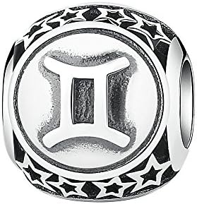 Lovena Vintage Zodiac Star Sigh Charm 925 Sterling Silver Charms Fits Pandora, European Bracelets Compatible