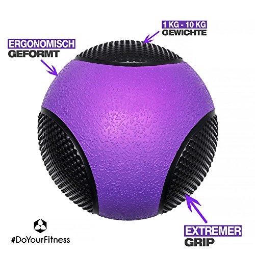 Medizinball »Medicus« / 1kg 2kg 3kg 4kg 5kg 6kg 7kg 8kg 9kg 10kg / Fitnessball / Gewichtsball / Leichte bis sehr schwere Gymnastikbälle in professioneller Studio-Qualität - 4