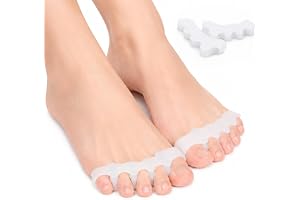 ZZHBOO 2 st. tåseparatorer, vit fotseparator i en storlek i SEBS för Toe Spacing och hållning, pedikyr och yoga