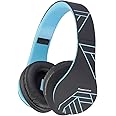 PowerLocus Bluetooth Headphones Over Ear, Wireless Headphones with Microphone, Foldable Headphone, Soft Memory Foam Earmuffs & Lightweight, Micro SD/TF, FM Radio for iPhone/Android/Tablet/PC/TV (Blue)