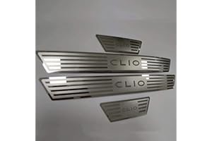 AMPTRV Acier Inoxydable voiture Plinthes pour Renault CLIO IV V CLIO 4 5 RS Grandtour 2014-2021,Barres Seuil Porte Garde-Plaque protection Anti-Rayures Pédale Modification armatures caisse Pièces détachées