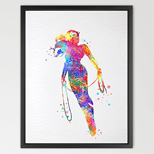 Dignovel Studios A4 Wonder Woman watercolour illustration Art Print Wall Art Poster Home Decor Wall Hanging Boys Girls Room Art Birthday Gift N161-Unframed