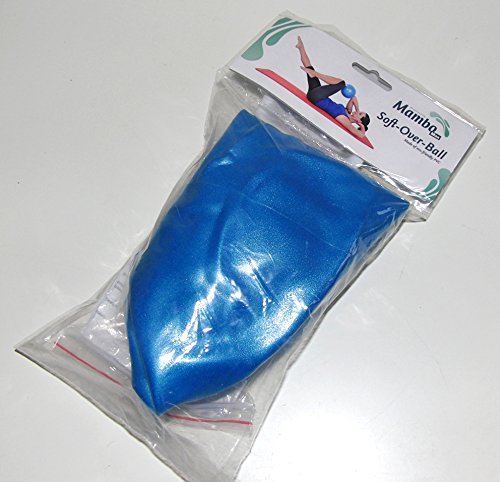 MSD Ball 26 cm weich + 2 Stopfen + Trinkhalm Pilates Gymnastik Yoga Gym Soft Over Ball blau - 4