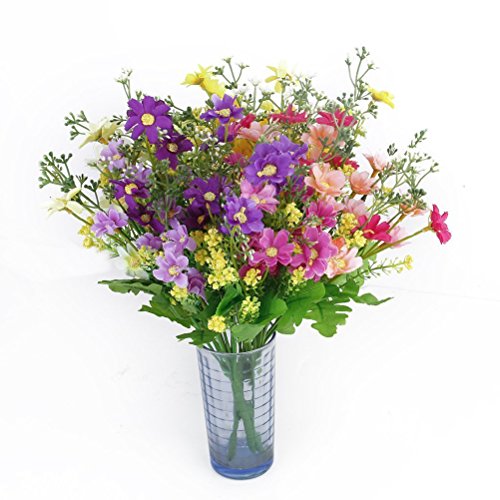 ROSENICE SeideBlume Blumenstrauß Kunstblumen Künstliche Cineraria für Hochzeit Party Fest Haus Büro Bar Dekor - 5