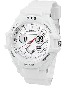 Junge Sportuhr,50m wasserdicht 24-stunden-anweisung Kalender Dual-display Junge Mädchen Student Jugendliche Armbanduhr-B