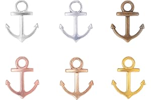 PH PandaHall 90Pcs 3 Farben Anker Charm Anhänger Antike Vintage Anhänger Nautische Anker Zeichen Metall Charms Schmuck Herstellung Zubehör Bronze Antike Charme gemischte Farbe, 19x15x2mm
