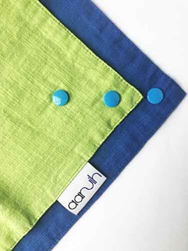 Baby Bandana Reversible Organic Cotton Muslin Cloth Dribble Drool Bib (Green/Blue)
