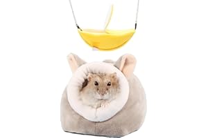 xixi-home Hamster Bed Winter Warm Guinea Pig Bed 2 Pack Small Animal Winter House Hamster Cotton Nest Hamster Hanging Hammock Large Hideout for Dwarf Rat Mouse