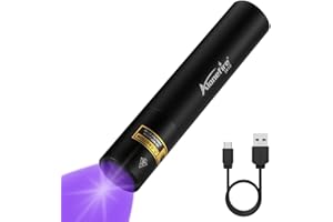 Alonefire SV10 Professional 365nm UV Torch 5W USB Rechargeable Ultraviolet Light Blacklight Flashlight Black Light Pet Urine Detector for Resin Curing, Mineral, Dry Stain with Built-in Battery