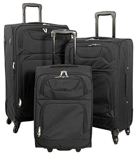 Preisvergleich Produktbild Nylon-Kofferset Reiseset Kofferset 3tlg Teneriffa schwarz