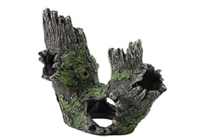 Duokon Acuario Driftwood Decoración Artificial Resina Tronco de árbol para el Tanque de Peces Camarón Nido Lanzadera Visor Hippie Refugio(ST-004B)
