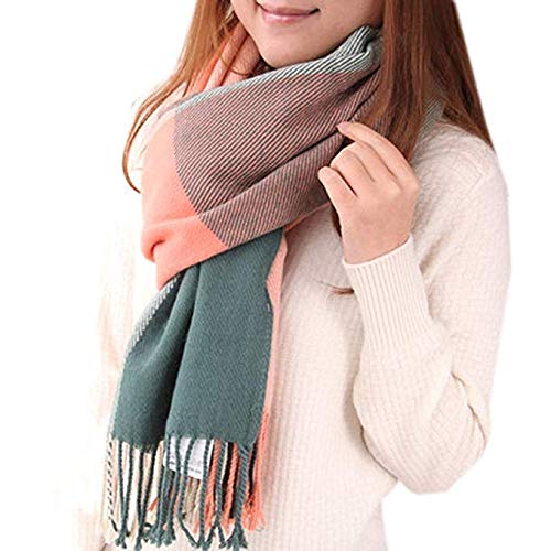 Youson Girl Mujeres caliente Mantas Cozy Pashmina bufanda larga tartán enrejado mantón (A)