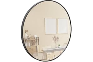 ‎TERRA HOME Terra Home Wandspiegel - Rund, 60x60 cm, Schwarz, Modern, Metallrahmen Spiegel - für Flur, Wohnzimmer, Bad oder Garderobe