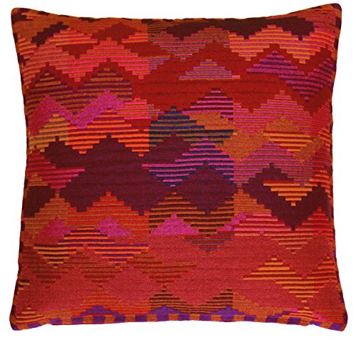 LORENZO CANA Home Edition Luxus Kissenhülle handgewebt mehrfarbig 100% Baumwolle Kissenbezug Zierkissen Zierkissenbezug Kissen Sofakissen Pink Rot Orange Violett 96126