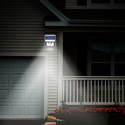 Litom Solarleuchten, Solar Wandleuchte,Solar Außenleuchte 8 helle LED drahtlose Solarleuchte fürGarten, Zaun, Garten, Garten Deko, Garage, Treppe usw. Silber 2 Stück - 6