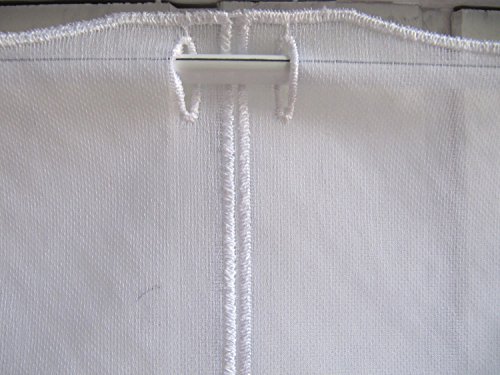 Scheibengardine Weiß Blau Leuchtturm Stick H 45 oder 60 cm / Br. ab 1 Meter, Höhe:45 - 4