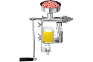 DIKAMAN Presse à huile manuelle en acier inoxydable 304, for bricolage, extracteur d'huile d'arachide, de graines, de noix et d'huile froide domestique