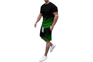 ZYPAINIY Survêtement Short à Manches Courtes Hommes Ensemble Short Tee Shirt Ensemble Ete Couleur Unie 2 Pièces à T-Shirt Manches Courtes + Sportswear Tracksuit Casual pour Hommes