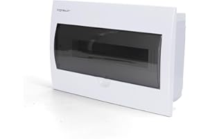 Aigostar Caja de Distribución Eléctrica Para Empotrar con Puerta Para 18 Módulos, 1 Unidad, Blanco