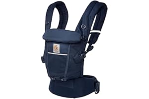 Ergobaby Mochila portabebé Adapt para recién nacidos desde el nacimiento, portabebé ergonómico de malla SoftFlex de 3 posiciones para transportar en el abdomen y en la espalda, Midnight Blue