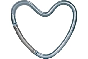 Dooky - Gancio universale a forma di cuore per passeggino o baggy, per uso quotidiano e gancio per passeggino, colore: blu
