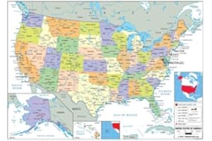 Wildgoose Education Wg3525 USA carte politique, 84 cm x 59 cm